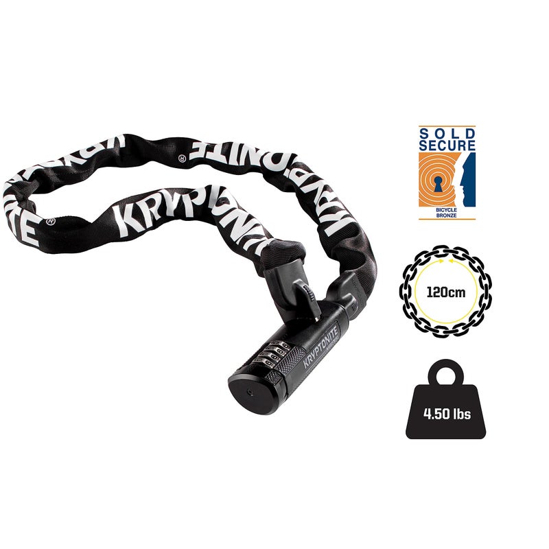 Kryptonite Keeper 712 Combo Bike Chain Lock  4 Feet Long 7mm Steel Chain Heavy Duty Anti-Theft Bicycle Chain Lock  4-Digit Resettable Combination Lock for E-Bike Scooter Road Mountain Bikes - Image 2